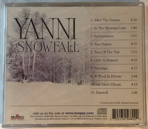 Yanni - "Snowfall" - 10 Track CD - Brand New - Still Sealed - Picture 2 of 2