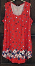R & B COLLECTON Women's Tunic Dress Pullover Multicolor Sleeveless 2X EUC