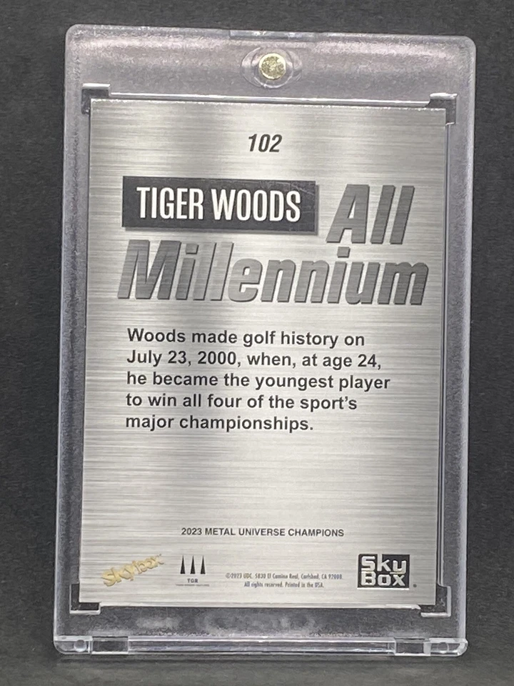 Тайгер Вудс РЕДКАЯ ЧЕРНАЯ ТИТАНОВАЯ ИНВЕСТИЦИОННАЯ КАРТА SSP ВЕРХНЯЯ КОЛОДА MASTER КАК НОВАЯ - Изображение 2 из 2