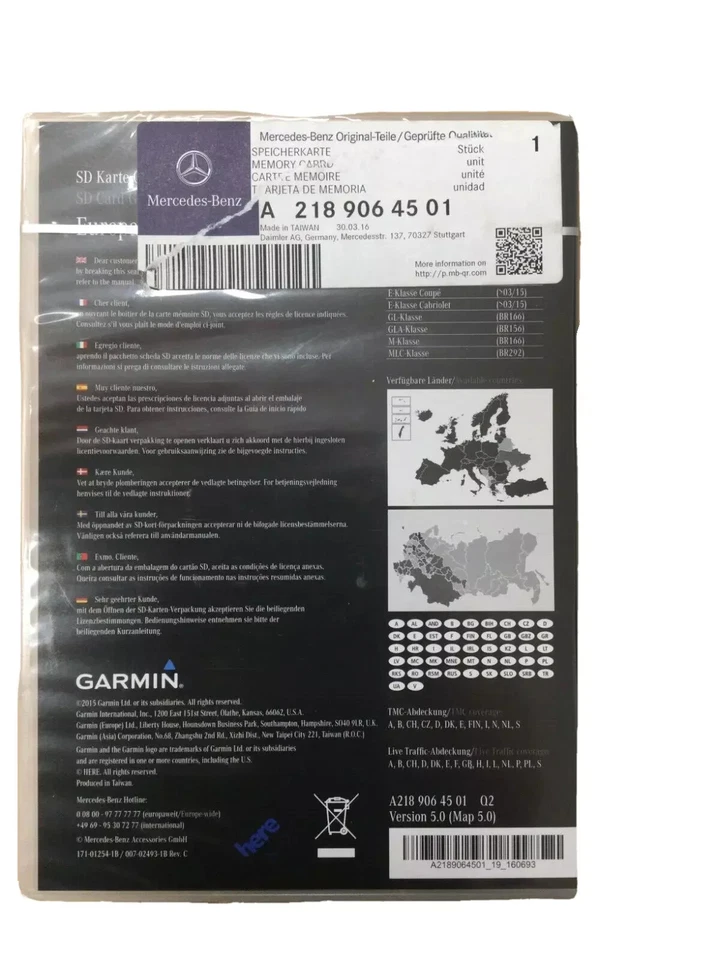 Garmin ® Map Pilot Navi Start SD Card NTG5 2015 orig Mercedes A B CLA CLS E M GL - Bild 2 von 2