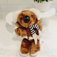 VINTAGE 1983 Koala Bear Soft Plush With Scarf Hoodie Rare Hard To Find.