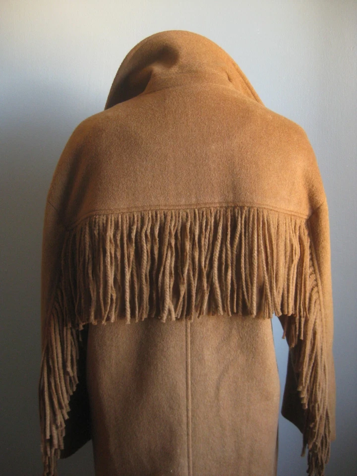 GUESS WOOL TRENCH COAT 4 6 8 Long blogger relaxed fringe cowboy NEW £205 MARTINE - Image 2 of 4