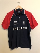 ICC Official Cricket West Indies 2007 World Cup England Polo Shirt L Blue/Red 