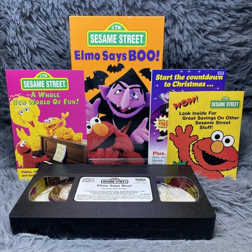 Sesame Street: Elmo Says BOO! VHS Tape 1999 Halloween Spooky Cartoon ...