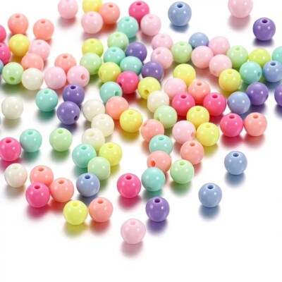 150 Acryl 8 mm Pastell Rund Perlen Gemischte Farben Zum Selbermachen Schmuckherstellung Weihnachtsgeschenk