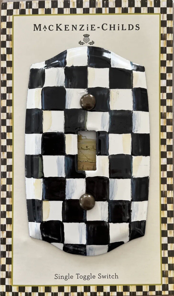 Mackenzie Childs Volume Discount 26 Courtly Check Single Toggle Switch