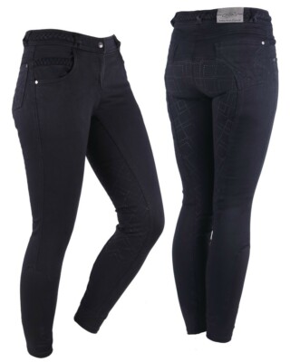 QHP Ladies Breeches Veerle Black Full Seat