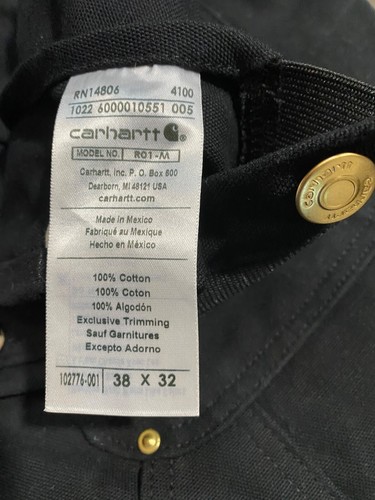 Tuta uomo Carhartt relaxed fit bavaglino anatra nero modello R01 misura 38 x 32 - Foto 6 di 7
