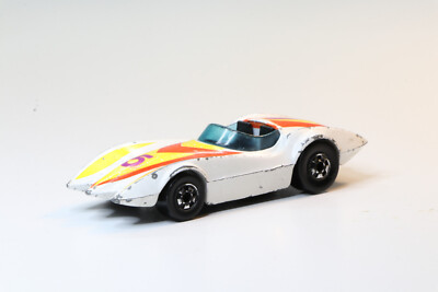 Vintage Hot Wheels 1976 White Second Wind Flying Colors HK Diecast Modellauto GC