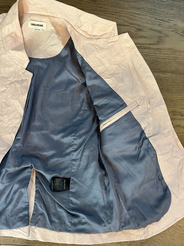 Women's crinkled Leather Blazer, Beautiful Lt Pink Color, Zadig&Volitaire - Picture 5 of 11