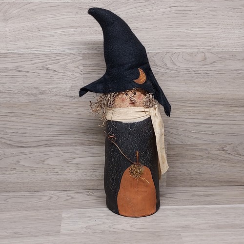 Halloween Handmade Primitive Folk Art Witches Lot Of Three Shelf Sitters - Picture 12 of 18