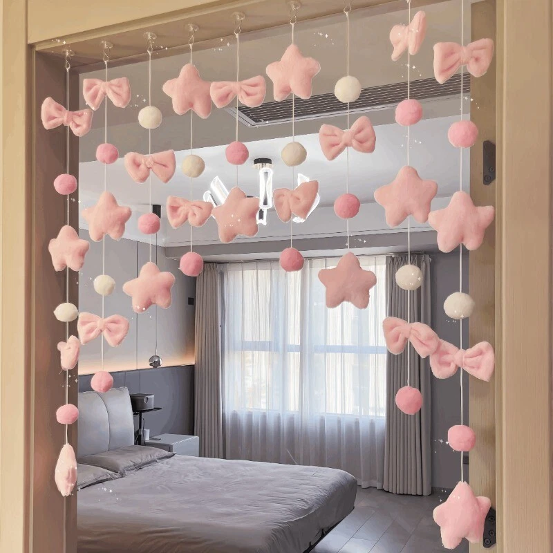 Puerta de habitación infantil estrella colgante decoración habitación partición cortina puerta cortinas decoración Foto 2 de 4