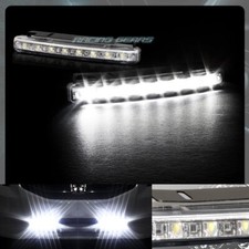 CHROME CLEAR HIGH POWER WHITE 16 LED DRL DAYTIME RUNNING FOG DRIVING LIGHTS LAMP