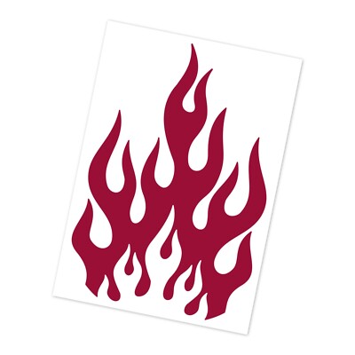 Burning Flames Decal, Motorcycle Helmet Sticker  3''w x 4''h - #525