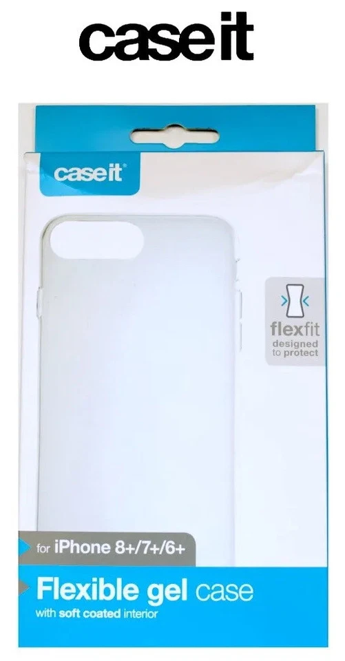 CASEIT Clear Gel Silicone Phone Case Back Cover for Apple iPhone 6+ 7+ 8+ Plus - Image 2 of 3