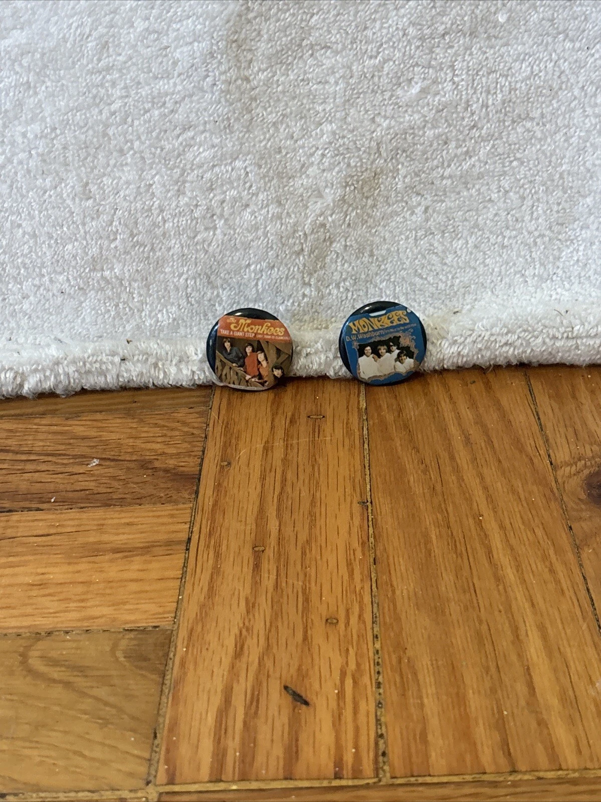 Monkees LOT of 2 button pins VINTAGE FREE SHIPPING