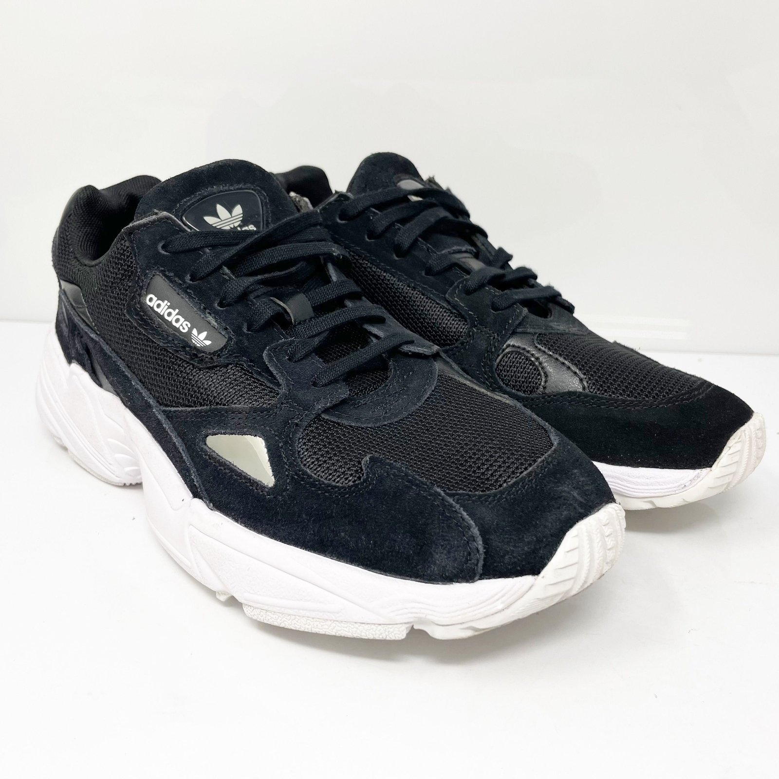 Adidas Womens Falcon B28129 Black Running Shoes Sneakers Size 7.5 | eBay