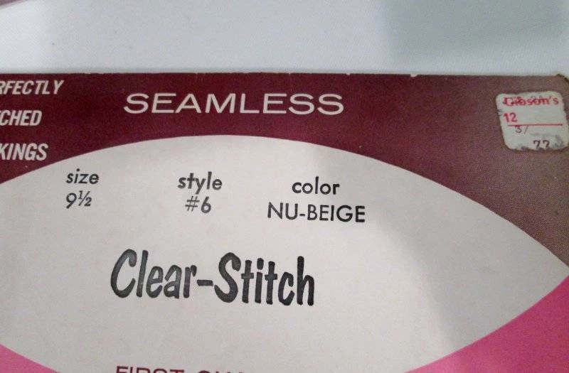 Nuevo de Lote Antiguo Medias PUNTADA TRANSPARENTE 4 Pares Medias 100% Nylon Sin Costuras 9.5 33L Foto 4 de 4