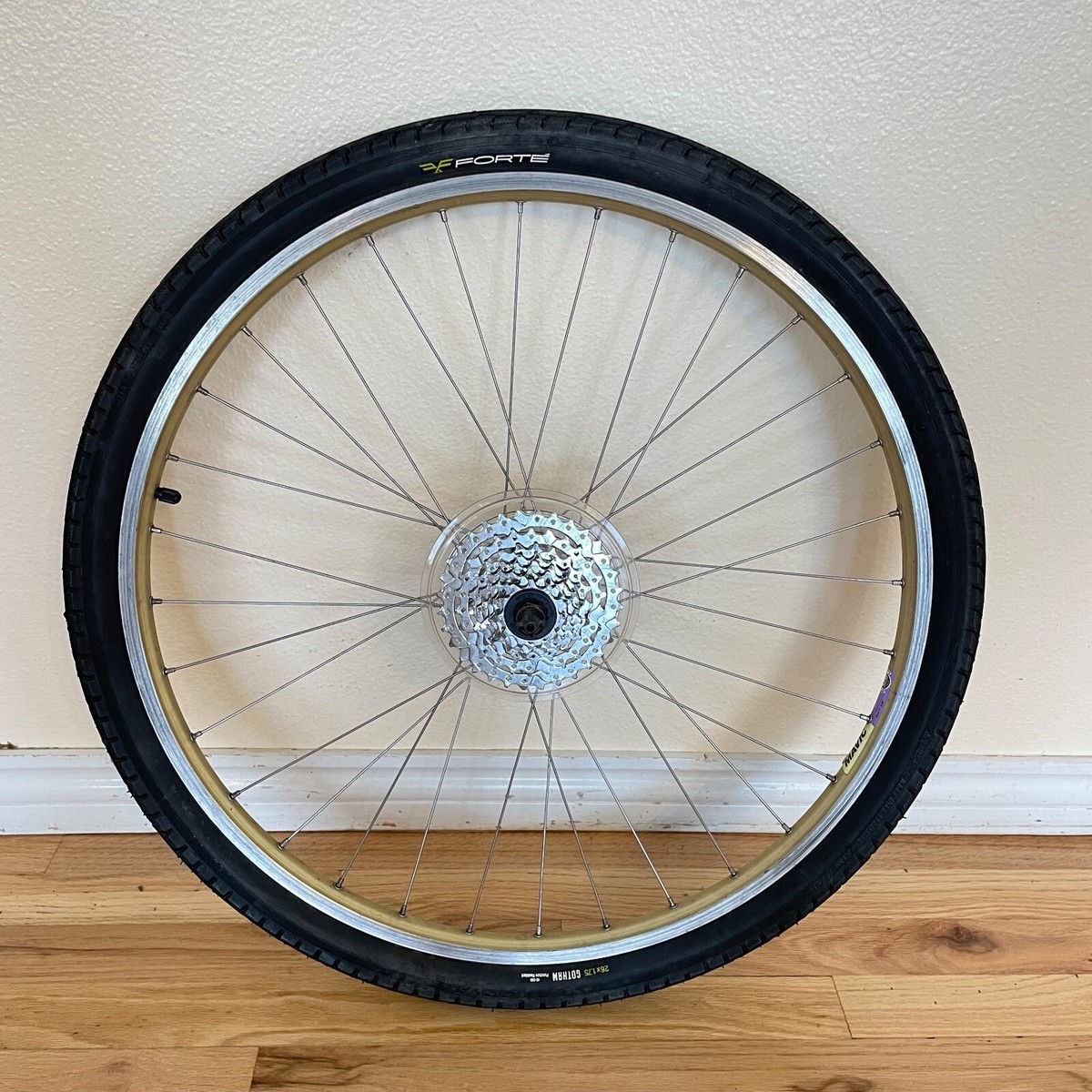 Vintage Shimano Deore LX Wheel Set Black Gold Mavic 221 Rims