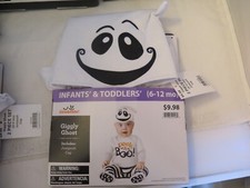 Halloween Giggly Ghost Peek A Boo Jumpsuit & Cap - Infant 6-12 Mo - New - b4