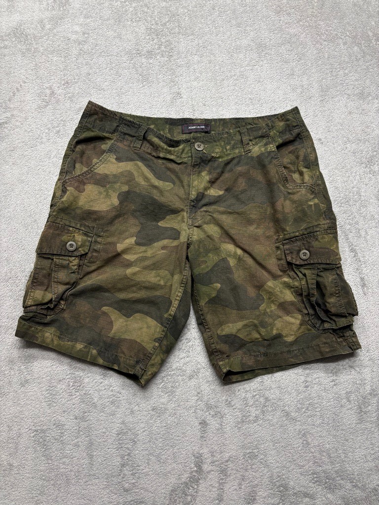 Adam Levine Cargo Shorts Mens Green Camouflage Measured 36x10