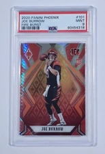 2020 Panini Phoenix JOE BURROW RC ROOKIE Fire Burst #101 Graded PSA 9 MINT