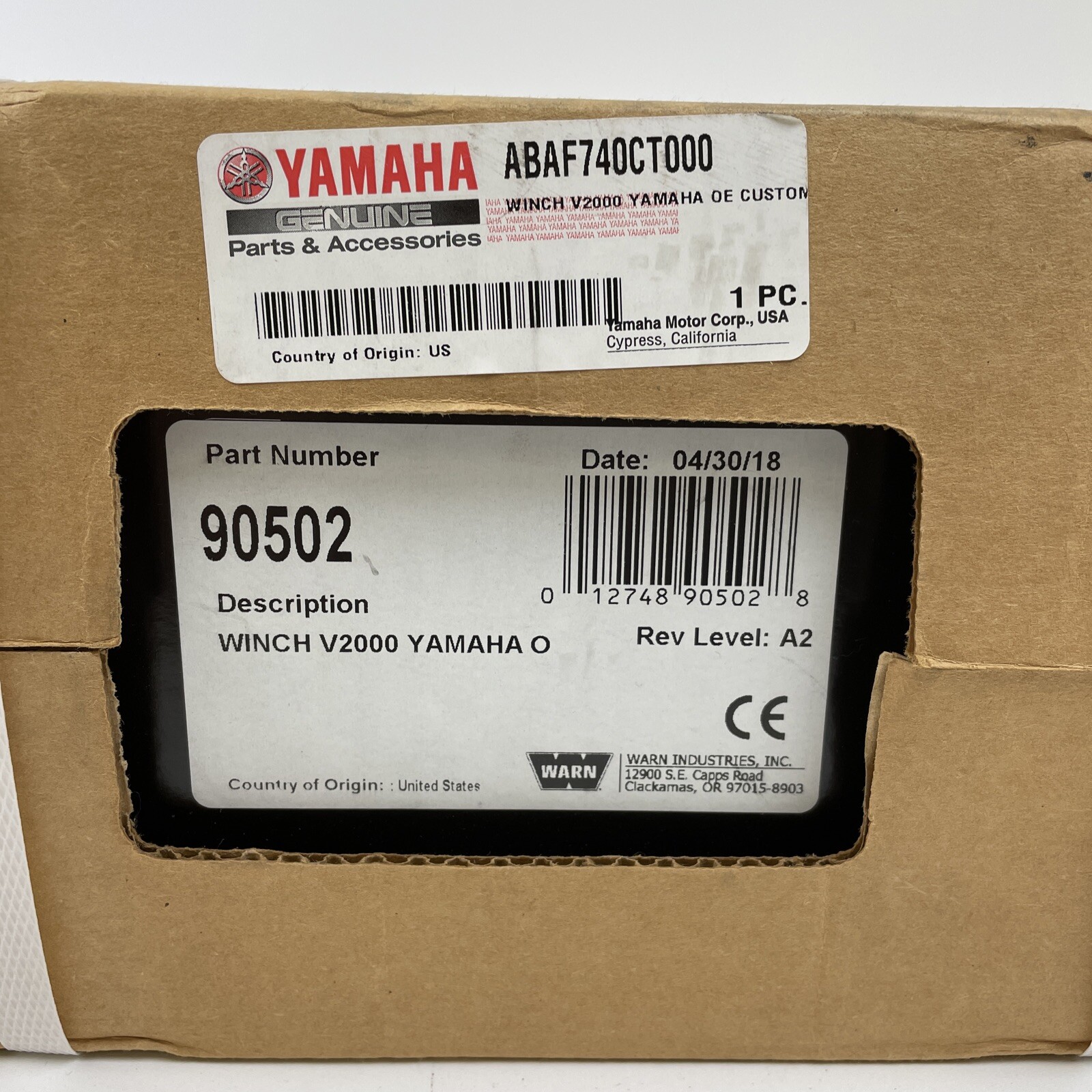 YAMAHA WARN Vantage 2000 Winch BIG BEAR GRIZZLY KODIAK YXZ ABAF740CT0