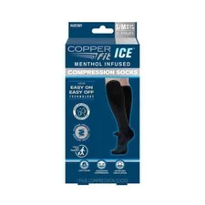 Copper Fit ICE Menthol Infused Compression Socks Size S/M (M 6-9 W 7-10)