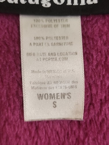 Patagonia Re-Tool Snap-T Fleece Pullover Dark Pink Womens Small Polartec #1259 - Picture 6 of 15