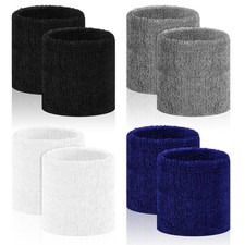 8 Pcs Sports Wrist Sweat Bands for Men  Women  Absorbent mix