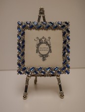 OLIVIA RIEGEL Sapphire Crystal "Hamilton" 4x4 Photo Frame on Easel New in Box