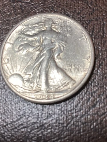 1934-S Silver Walking Liberty Half  AU+ Hard Date Great Strike  See My Photos!