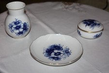 Meissen Blaue Blume Vase Schale Bonboniere 1. Wahl Kornblume Schwertermarke Top!