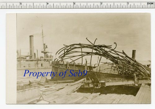 1911 NAVY PHOTO ~ USS TEXAS (SAN MARCOS) GUNNERY PRACTICE USS TALLAHASSEE, IDAHO