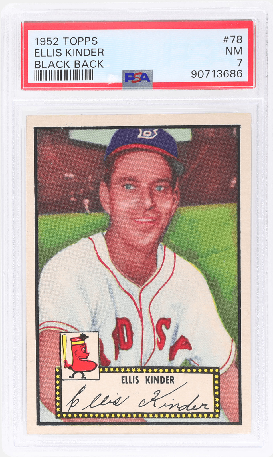 1952 Topps Ellis Kinder Black Back #78A PSA 7