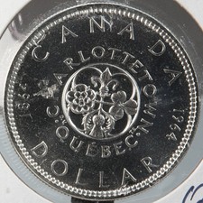 1964 Canada Charlottetown Dollar $1, 80% Silver, .6 oz ASW