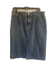 VTG Y2K GAP DENIUM PENCIL MIDI SKIRT SIZE 12   COTTON. FRONT SLIT