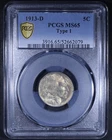 1913-D Buffalo Nickel (Type 1) - 5c PCGS MS65 - PCGS Gold Shield - Great Coin!