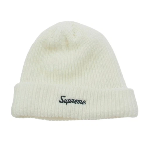 Bonnet tricoté Supreme 20AW calibre lâche blanc d'occasion LIFE 0
