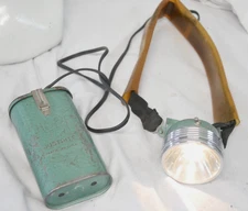 Vintage Justrite Head Lamp Headlight Miners Light -Battery Powered- Works!