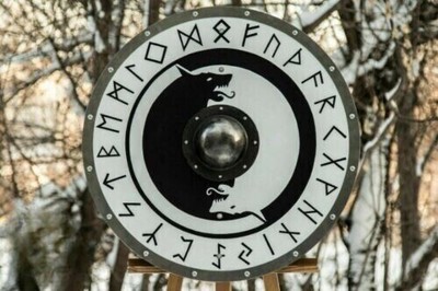 24'' Medieval Wooden Authentic Battleworn Norse Battle Larp Viking Round Shield