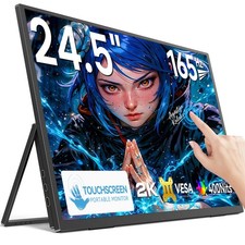 UPERFECT 24.5" 2K 165Hz Portable Gaming Monitor Touchscreen Computer LCD Display