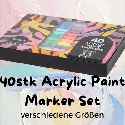 Acrylic Paint Marker 40 stück in box Acrylfarben permanent Neon Metallverpackung