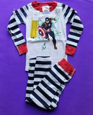 Hanna Andersson CAPTAIN AMERICA Boys Pajama Set Size 3 100 Organic Cotton NWT