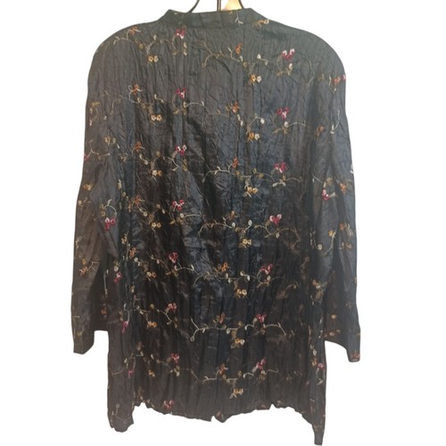 Claudia Richards Top Womens Xl Floral Embroidered Button Front Vintage 3/4... - Picture 2 of 8