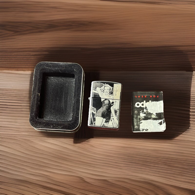 2004 Vintage ZIPPO Marilyn Monroe Collectible Lighter w/ Original Tin Insert