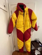 Marmot 8000M Yellow/Red Expedition Down Suit Size Large