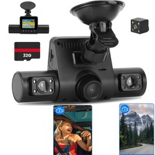 Full HD 4 Channel 360 Degree Dash Cam With Night Vision And 32GB Card
