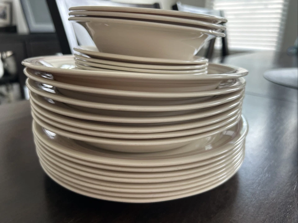 24 PLATOS de almuerzo vintage Corning Comcor Cumulus rosa nube cuencos de pasta y bayas Foto 2 de 4