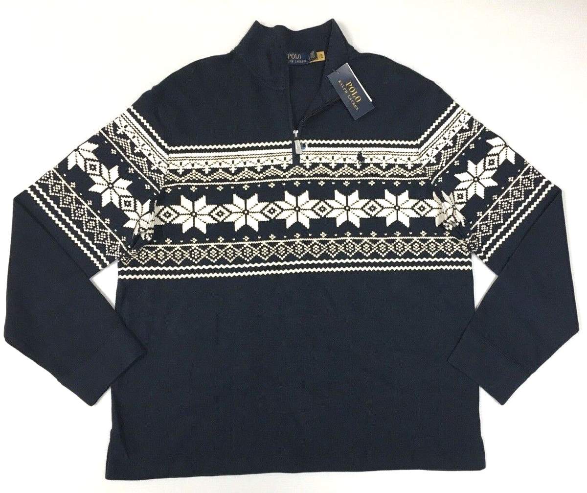Polo Ralph Lauren 1/4 Zip Snowflake Nordic Sweater Pullover